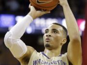 Washington's Andrew Andrews shoots a free throw during the second half of an NCAA college basketball game Wednesday, March 2, 2016, in Seattle. Andrews led all scorers with 47 points as Washington won 99-91.