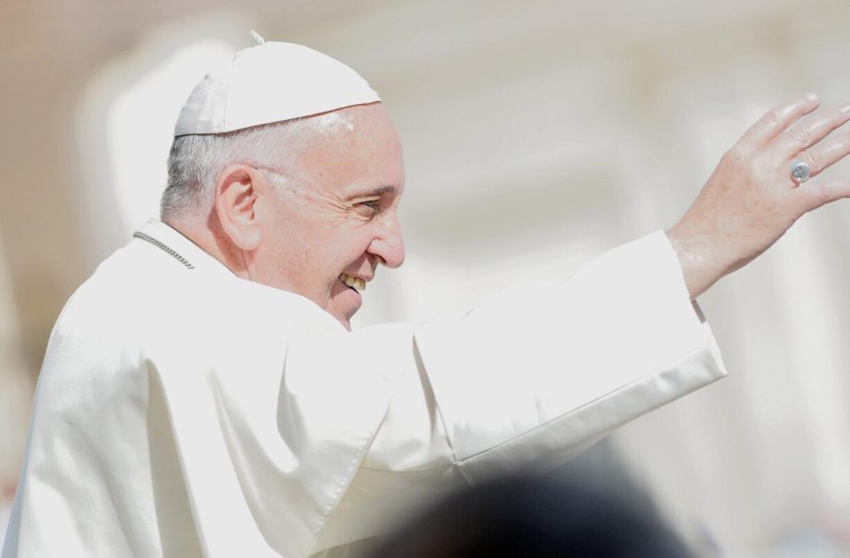 Pope Francis holds an audience April 9 in St. Peter&#039;s Square at the Vatican.