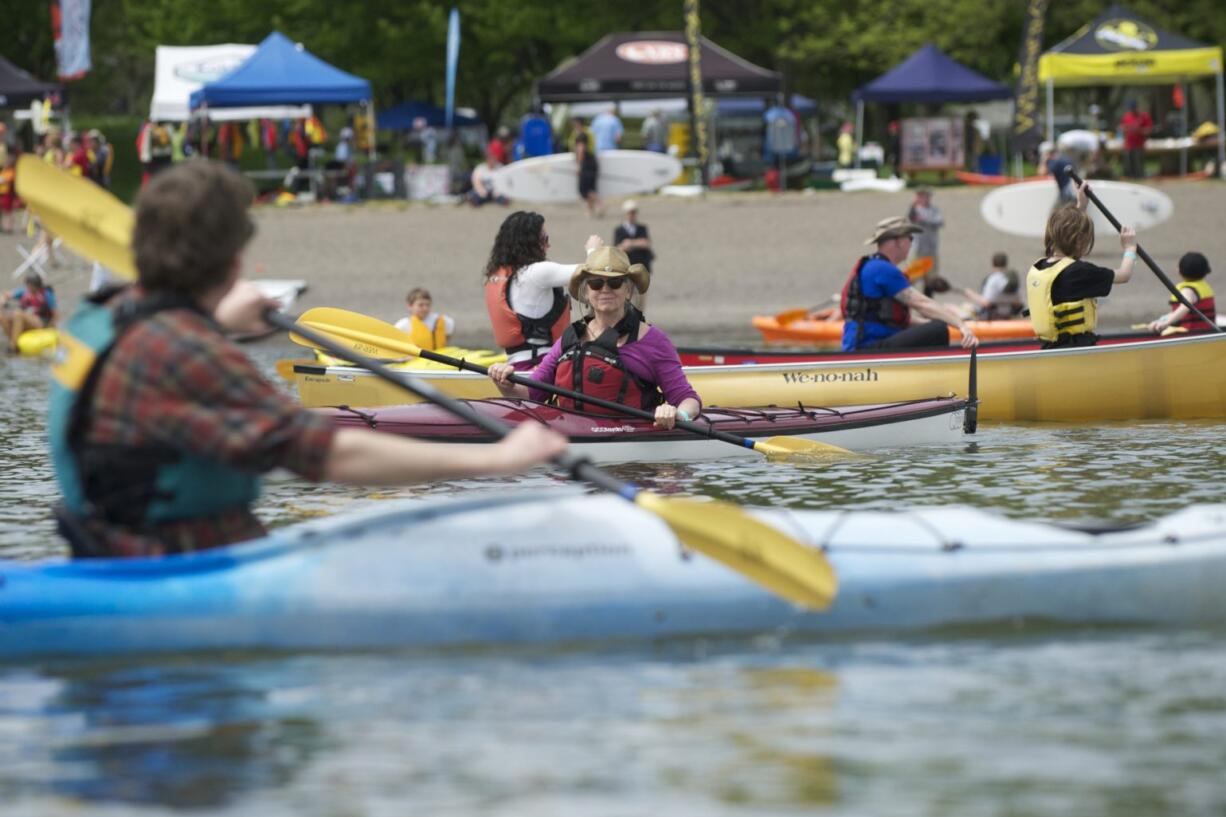 More than 100 boats were available for people to try at the 21st annual Spring Paddle Festival at Vancouver Lake in 2013.