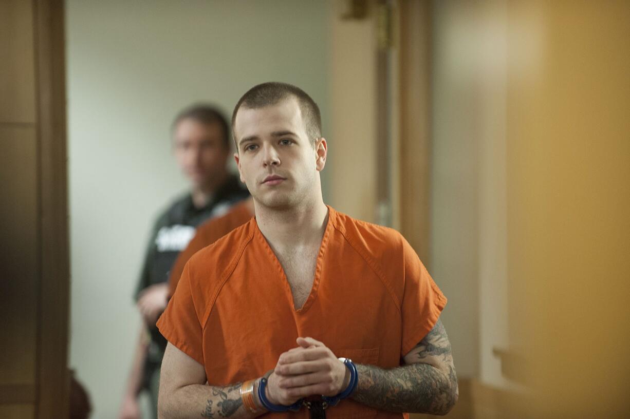 Trevor Hauzenberger of Washougal makes a first appearance Monday in Clark County Superior Court in connection with a Thursday night shooting in a Washougal intersection.