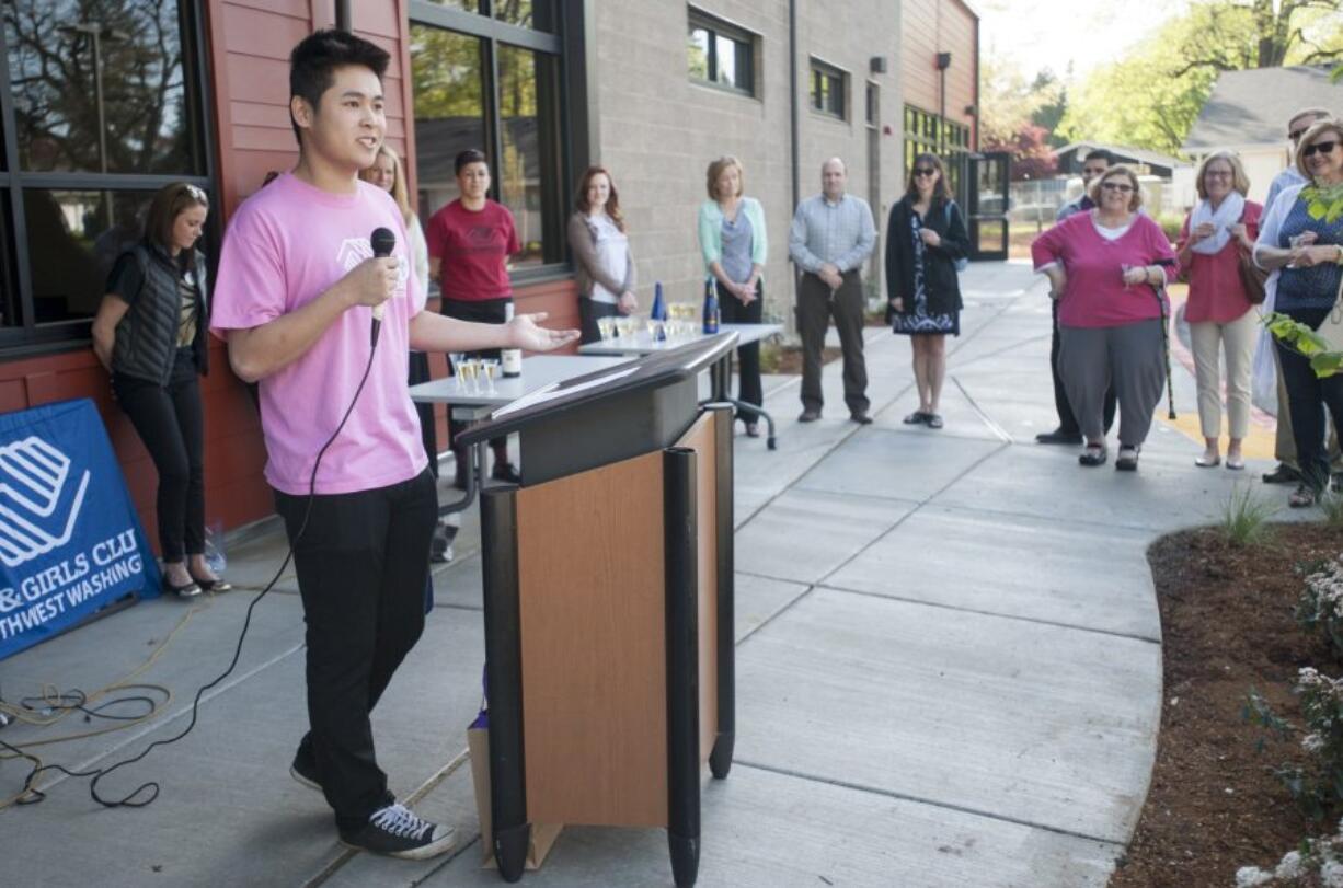 Alex Le talks Sunday about the benefits of going to a Boys & Girls Clubs of Southwest Washington clubhouse as a child. The Columbia River High School senior will attend Washington State University next school year.