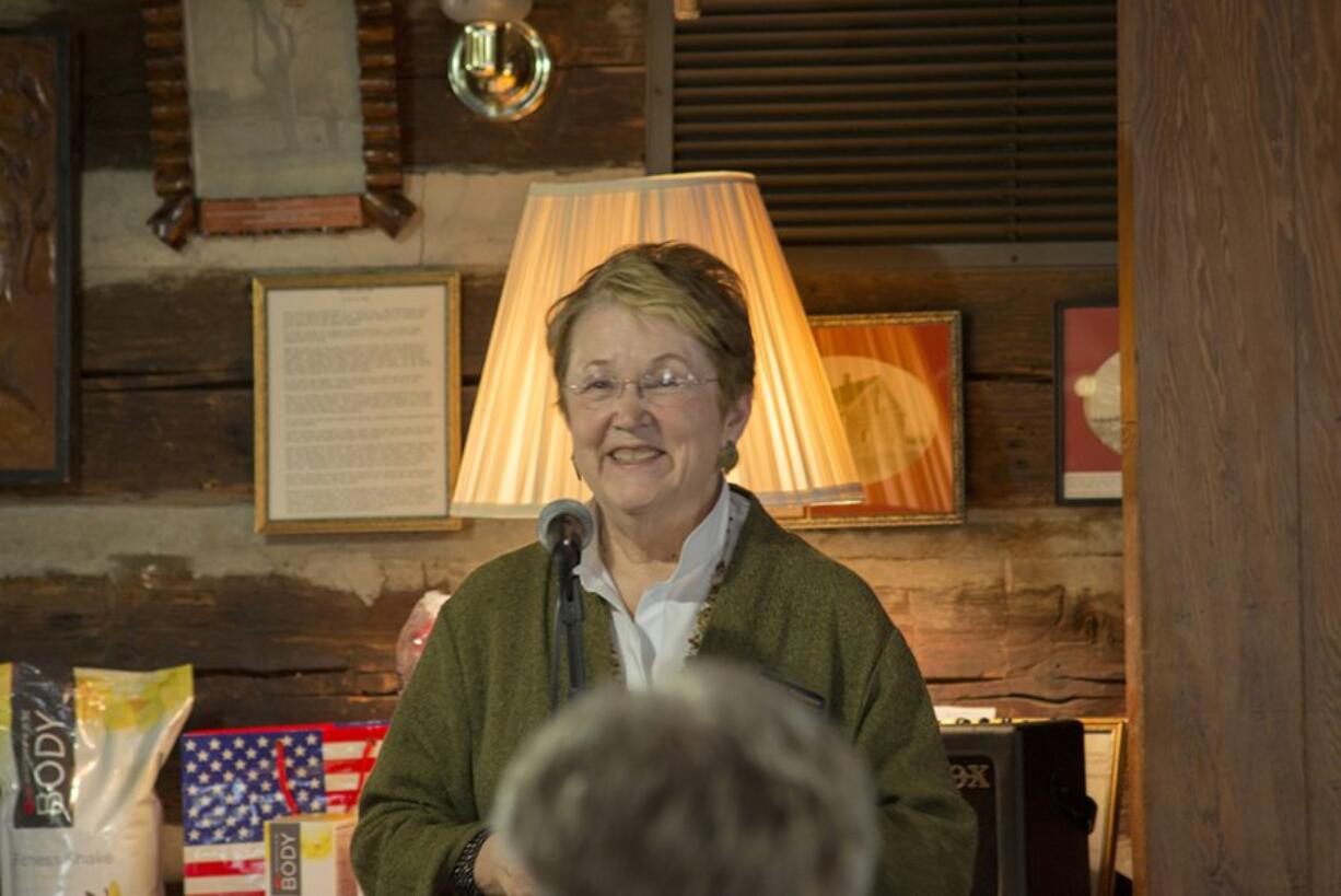 State Sen. Karen Fraser, D-Olympia, spoke at the Clark County Democratic Women&#039;s fundraiser. She is running for lieutenant governor.