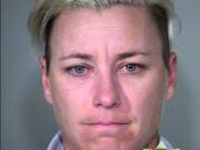 This undated photo provided by Multnomah County Sheriff's Office shows retired World Cup soccer champion Abby Wambach. Portland police Sgt. Peter Simpson said in a statement April 3 that Wambach was stopped April 2 in Portland and arrested for investigation of driving under the influence.