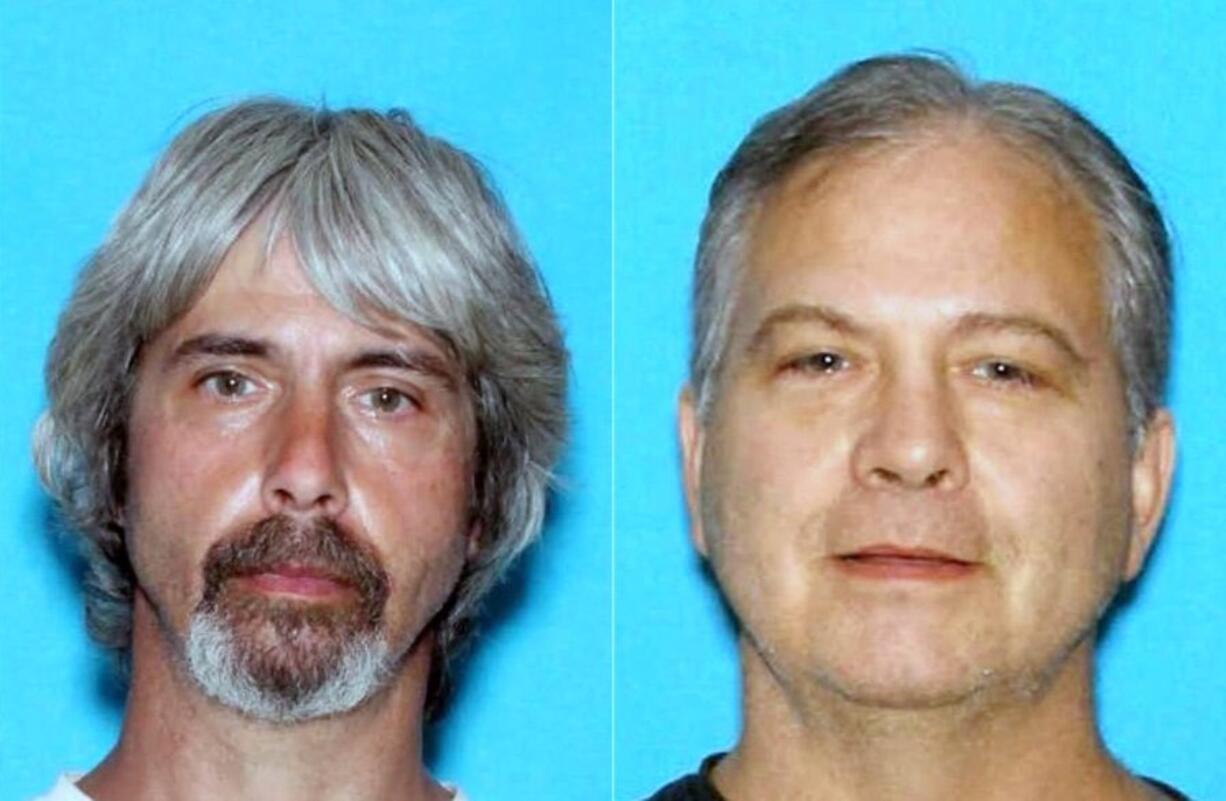 These undated booking photos provided by the Snohomish County Sheriff Office shows Tony Reed, left and John Reed.