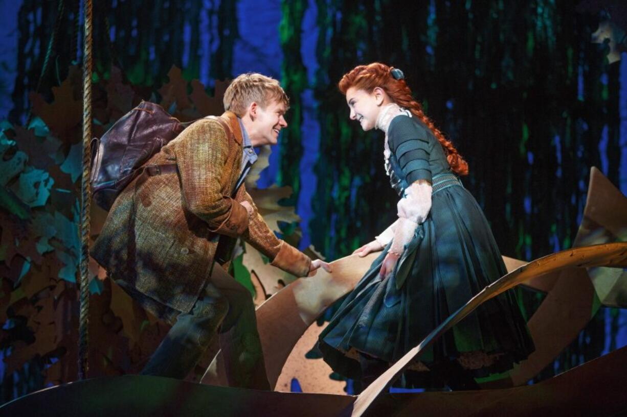 Andrew Keenan-Bolger, left, and Sarah Charles Lewis during a performance of &quot;Tuck Everlasting,&quot; opening on Broadway on Tuesday.