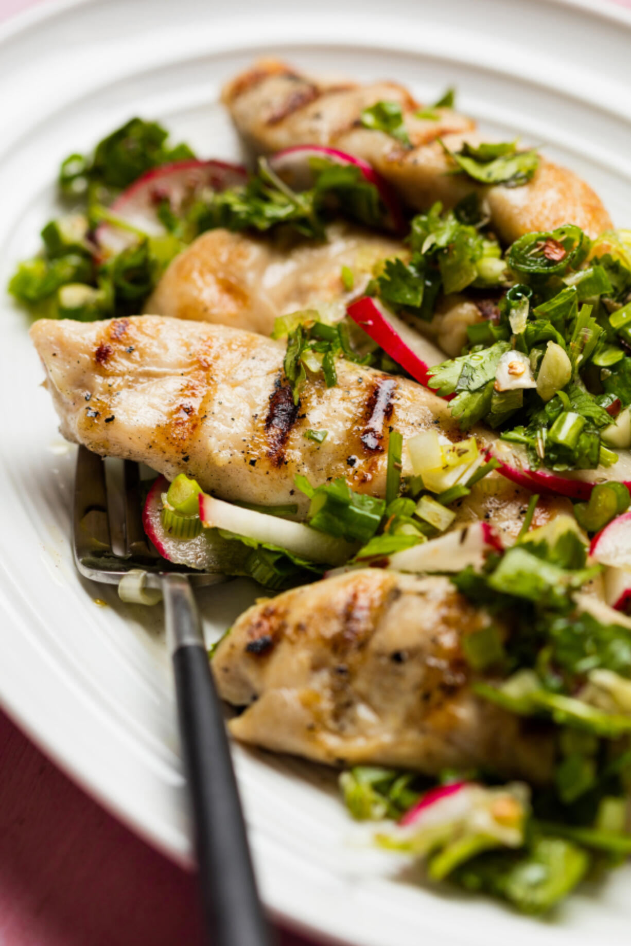 Grilled Chicken Tenderloins With Chimichurri.