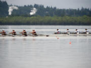 Youth rowing teams on Vancouver Lake.