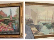 The Portland Police are seeking anyone with information about the whereabouts of these paintings stolen from a Hayden Island home in March.