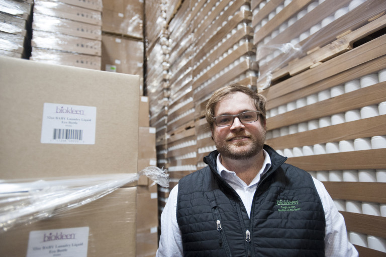 David Humphrey, production manager at Biokleen, at his company's facility in Vancouver.