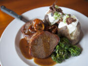 Bacon-wrapped meatloaf is a popular menu item at Fargher Lakehouse in Yacolt.