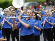 The Maple Grove Middle School band of Battle Ground marches at the Hazel Dell Parade of Bands on Saturday. More than 150 floats and other parade attractions, including 28 middle and high school marching bands participated.