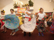 Students from Pioneer Elementary School&#039;s Dual Immersion dance troupe the Mexican Dancers celebrate Cinco de Mayo with a festive dance at Kamlu Retirement Inn.