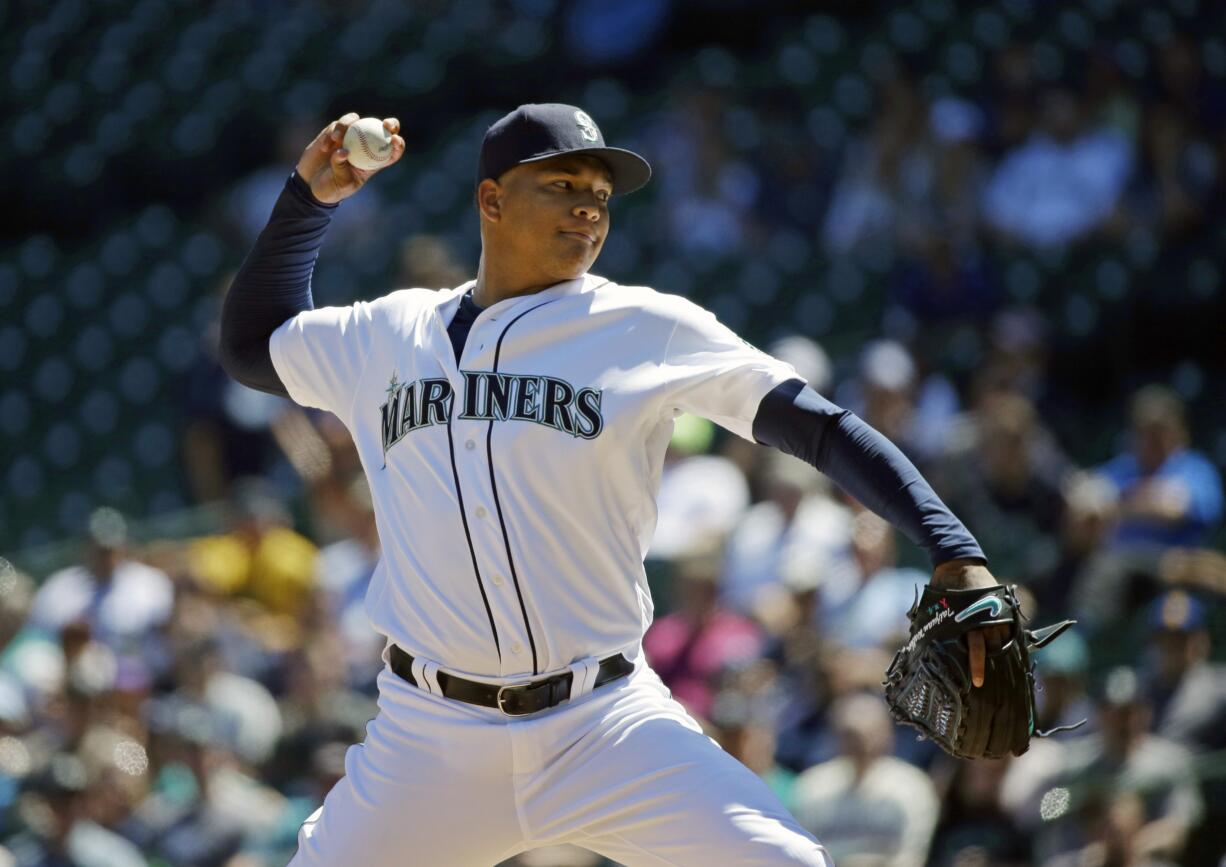 Seattle Mariners starting pitcher Taijuan Walker throws against the Tampa Bay Rays, in the first inning of a baseball game, Wednesday, May 11, 2016, in Seattle. (AP Photo/Ted S.