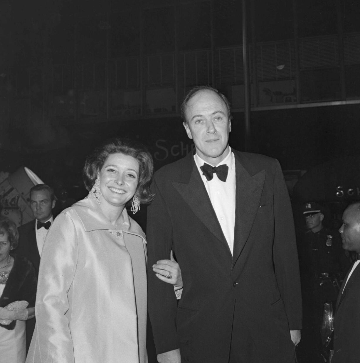 Actress Patricia Neal and her husband, writer Roald Dahl, arrive for the premiere of &quot;The Subject Was Roses&quot; in 1968 in New York.