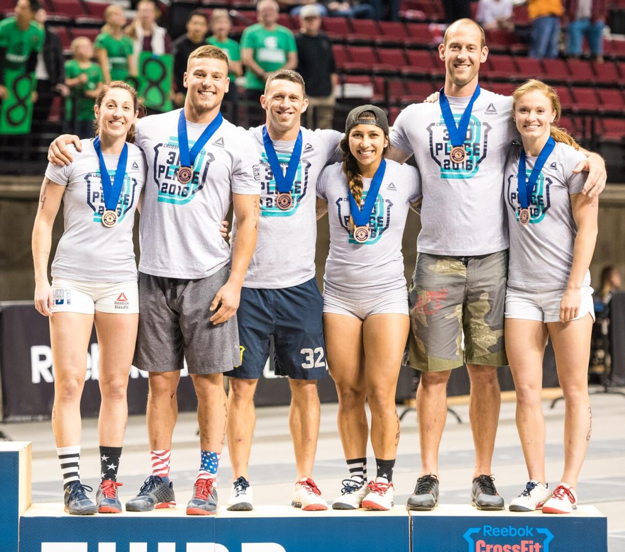 CrossFit Fort Vancouver 2016 team members are Andrea Roozen, Mathew Hornung, Adam Neiffer, Danielle Resha, Jeremiah Doyle, and Betsy Simser.