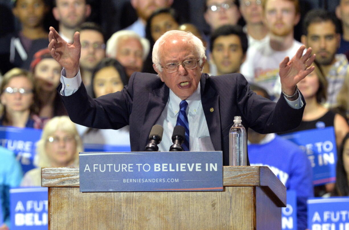 Bernie Sanders, I-Vt., speaks to a gathering of supporters Wednesday during a campaign rally in Lexington Ky. (Timothy D.