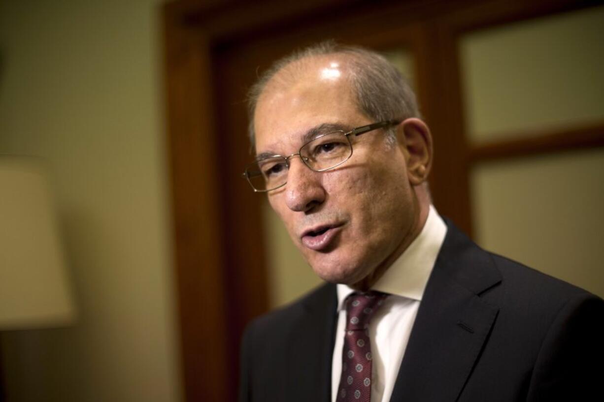 Organization for the Prohibition of Chemical Weapons Director-General Ahmet Uzumcu talks during a 2014 press conference in Rome. With about 92 percent of the world&#039;s declared chemical weapons destroyed, the watchdog overseeing the elimination of poison gas and nerve agents is looking at how to counter emerging threats while still dealing with unfinished business in Syria.