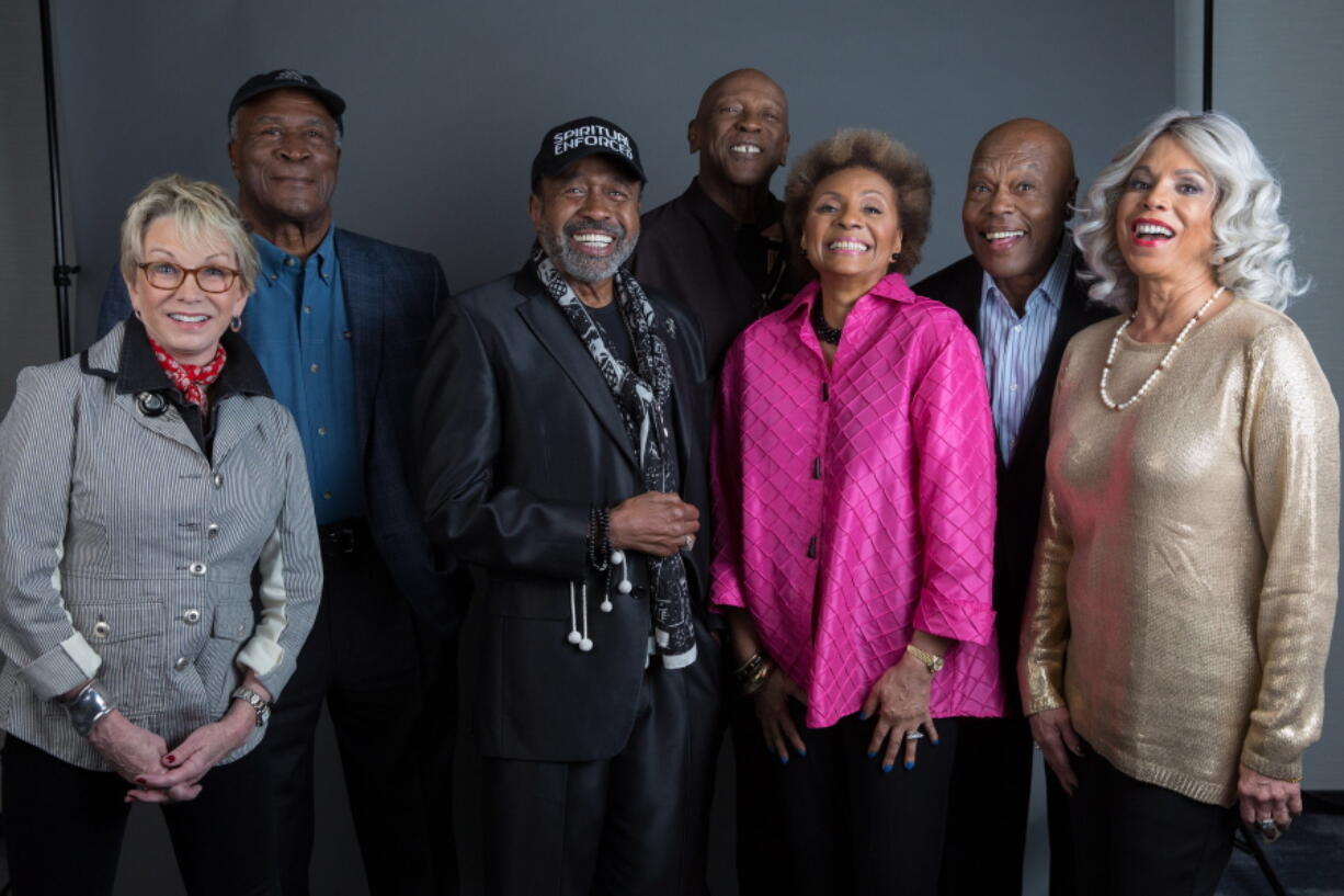 Sandy Duncan, from left, John Amos, Ben Vereen, Louis Gossett Jr., Leslie Uggams, Georg Stanford Brown and Lynne Moody are part of the original cast of &quot;Roots.&quot; &quot;Roots: The Complete Original Series&quot; will be re-released June 7 on Blu-ray.