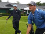 Phil Bagdade, left, and Will Snow get in a practice round at Royal Oaks Country Club on Thursday, June 9, 2016, as they get ready for the Royal Oaks Invitational.