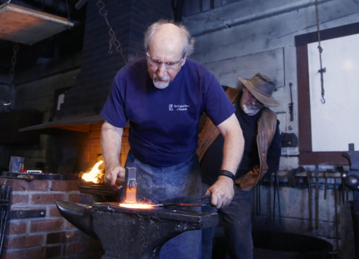 Jay Close, a master blacksmith trained at Colonial Williamsburg, visits the reconstructed blacksmith&#039;s shop at Fort Vancouver offering demonstrations on making iron utensils the very old fashioned way.