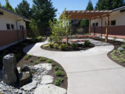 The courtyard at the Children&#039;s Center main office in east Vancouver includes a therapy garden.