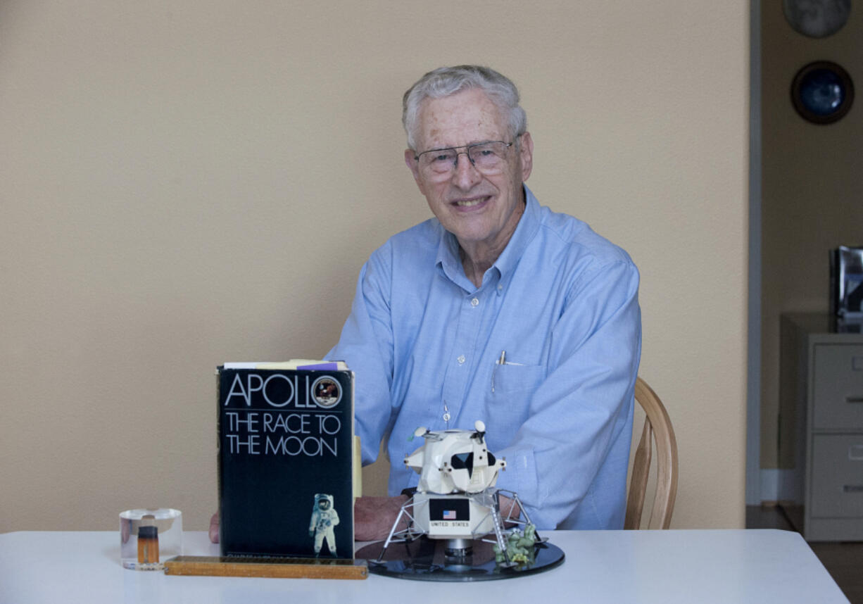 Cline Frasier with some items from his days at NASA.