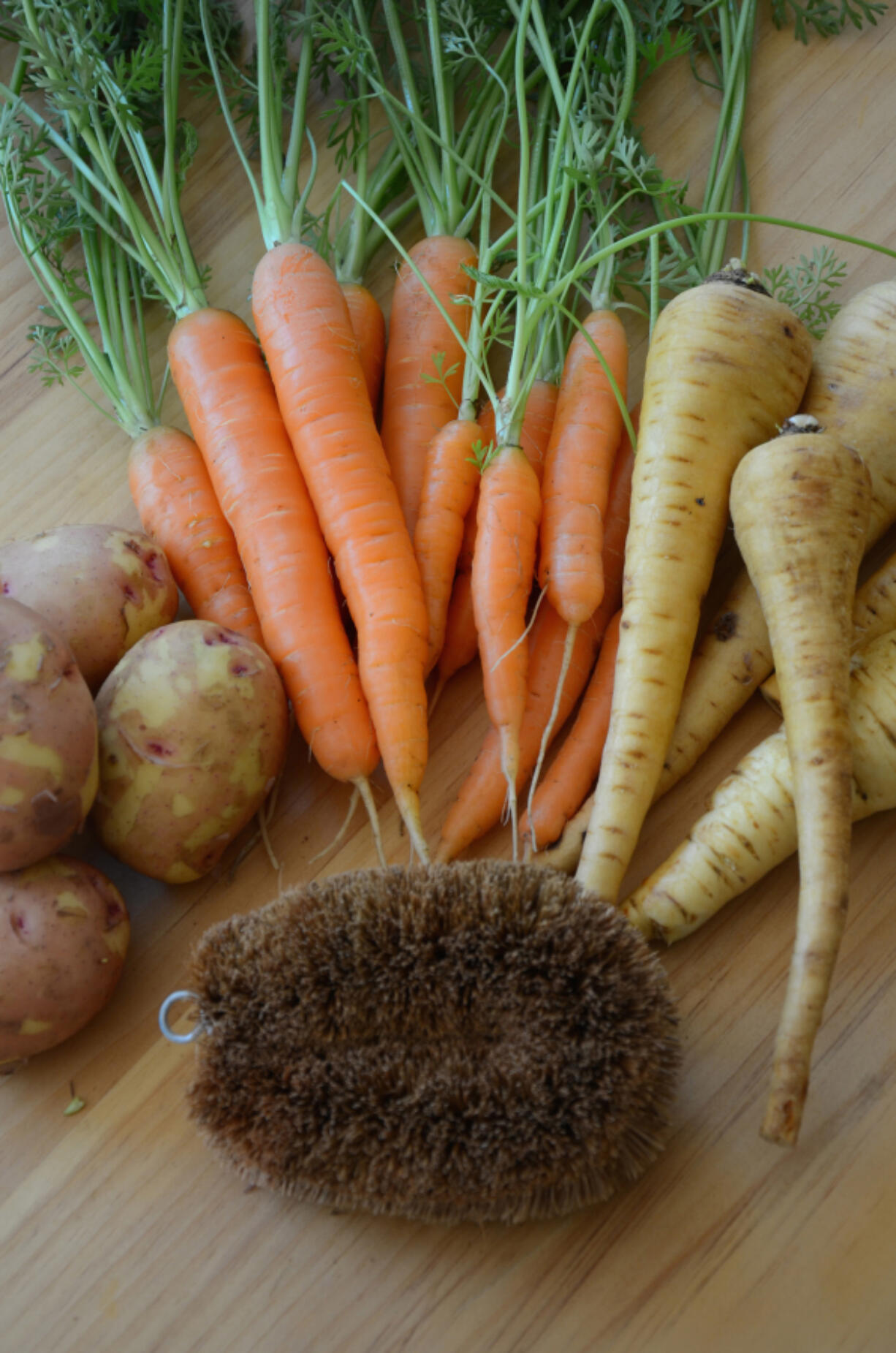 With root crops, reach for the vegetable brush, not the peeler.