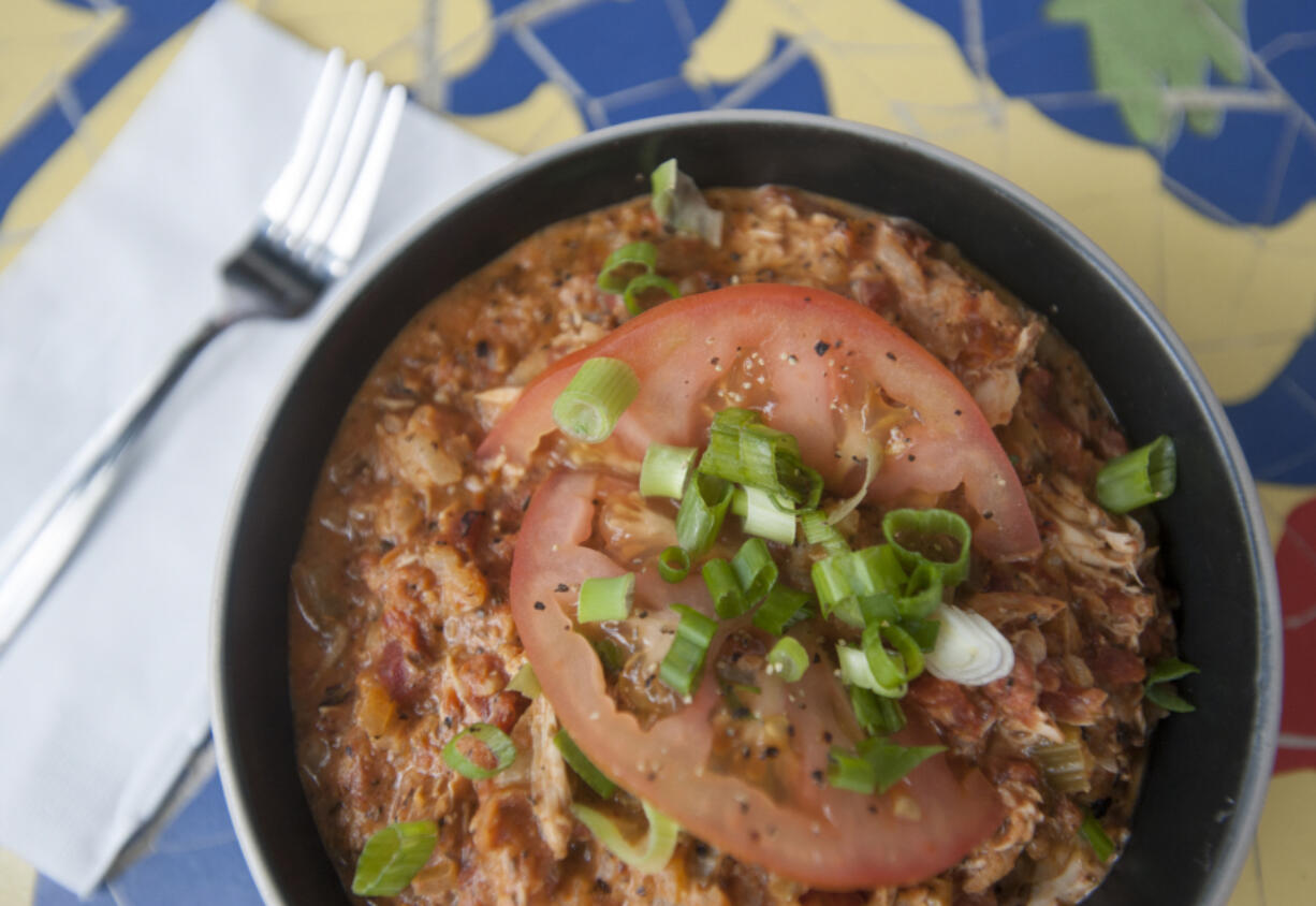 Creamy jambalaya is served June 10 at Miss Nola&#039;s Cafe in Camas.