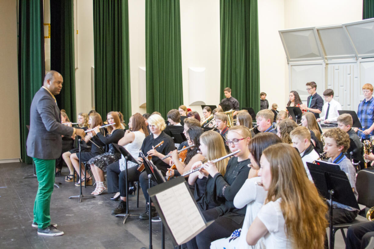 Band students throughout Woodland Public Schools had a chance to learn from visiting composer Darryl Johnson II as part of his Meet the Composer event last month.