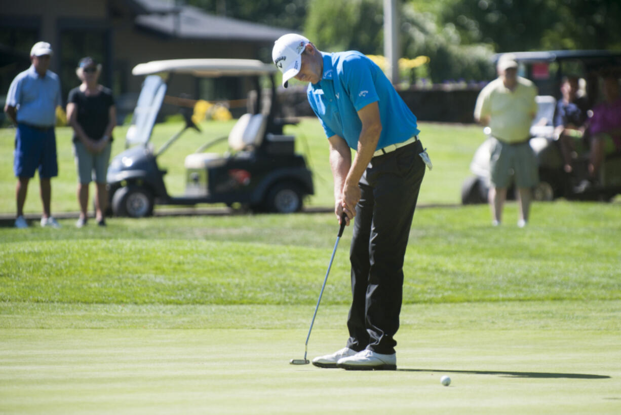 Aaron Wise of Lake Elsinore, CA competes in the U.S. Open Sectional Qualifier golf tournament at Royal Oaks in Vancouver Monday June 6, 2016.