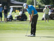 Aaron Wise of Lake Elsinore, CA competes in the U.S. Open Sectional Qualifier golf tournament at Royal Oaks in Vancouver Monday June 6, 2016.