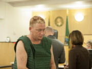 Kyle Holder makes a first appearance June 29 in Clark County Superior Court after he allegedly beat his 2-year-old daughter at a Salmon Creek motel, leaving her in critical condition. Holder was ordered Friday to undergo 90 days of mental health treatment before his case can continue.