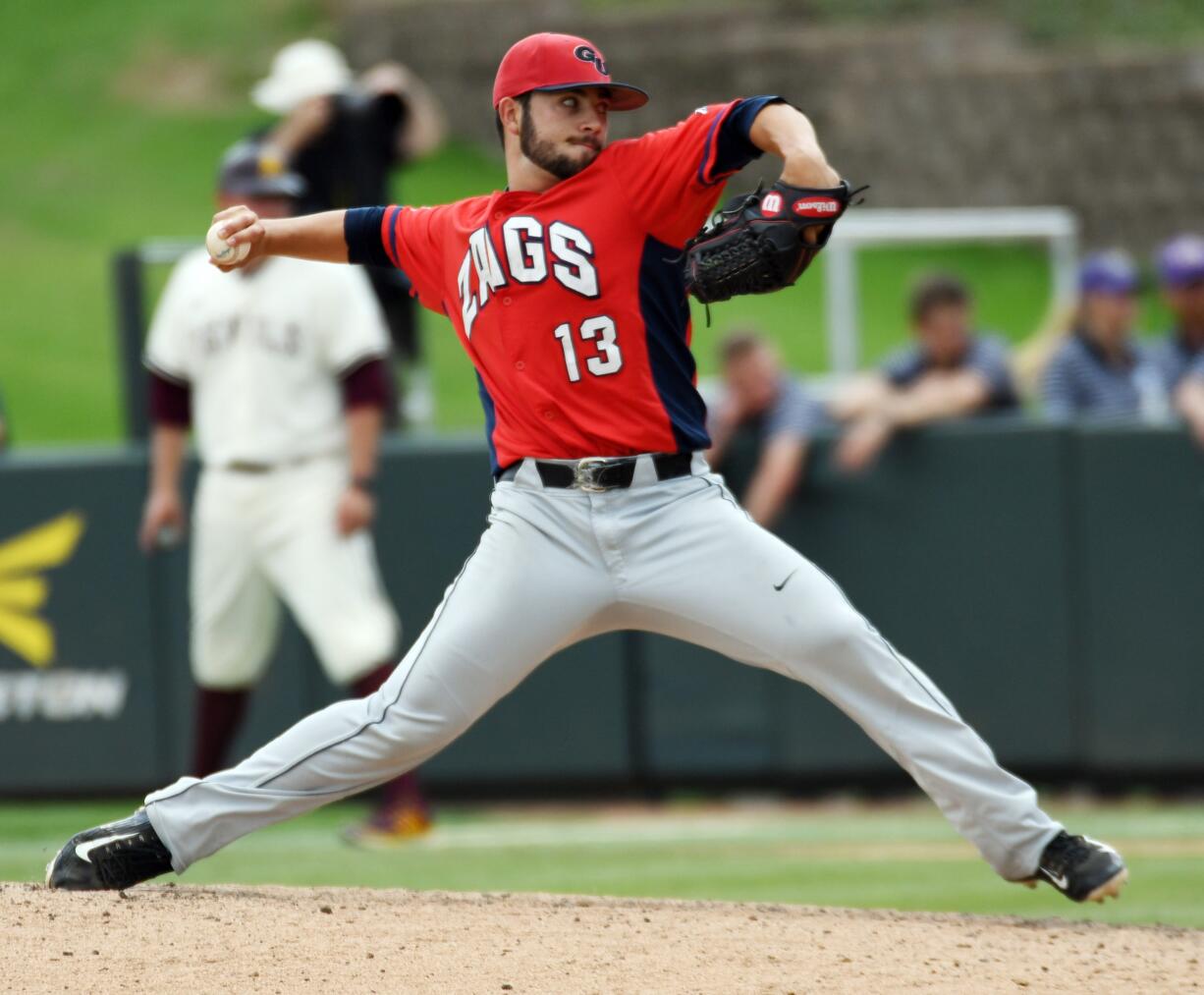 Gonzaga pitcher Brandon Bailey  throws against Arizona State University during the sixth inning in the NCAA college regional on Friday, June 3, 2016, in Fort Worth, Texas.