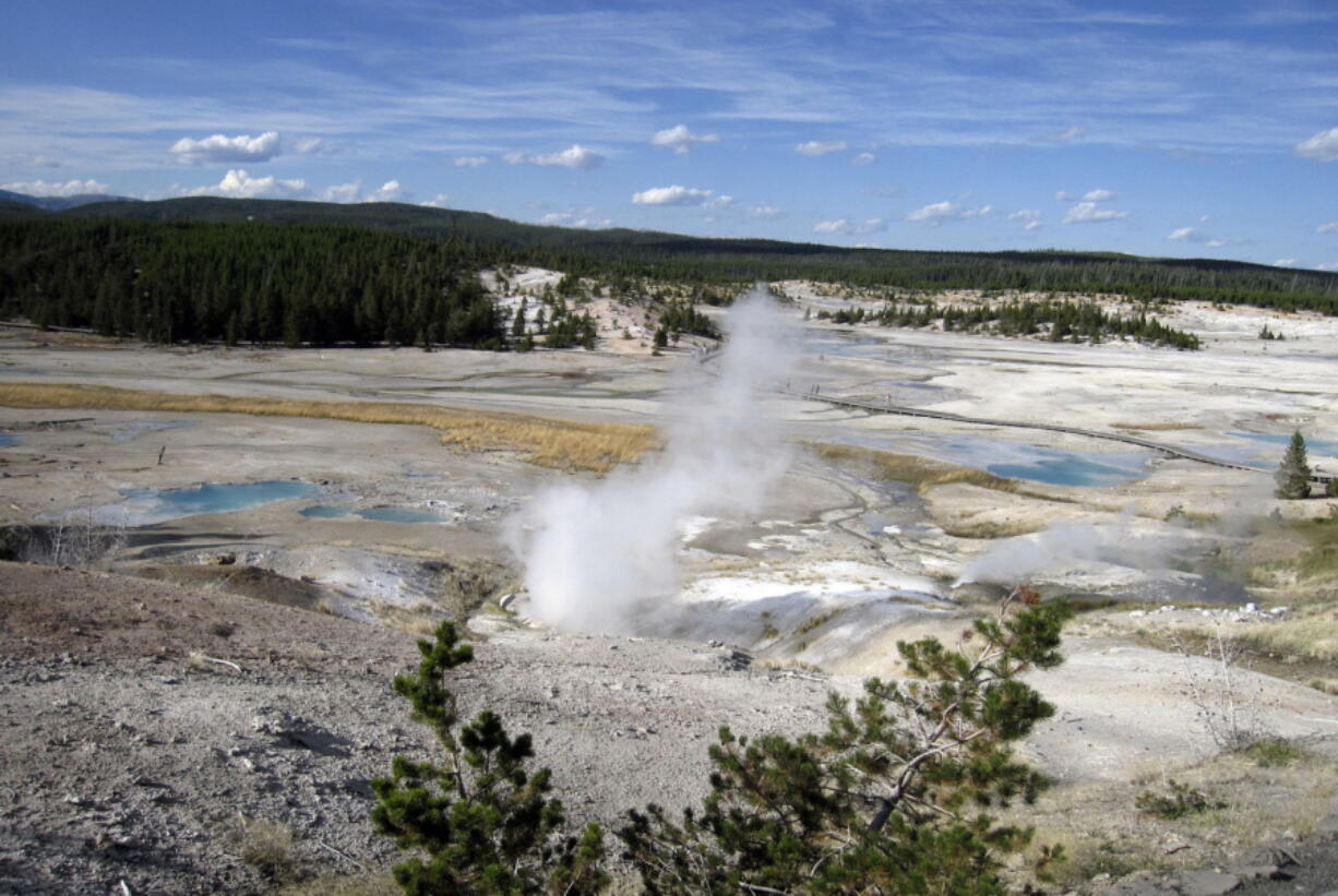 The Norris Geyser Basin in Yellowstone National Park, Wyo.