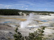 The Norris Geyser Basin in Yellowstone National Park, Wyo.