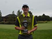 Vancouver golfer Spencer Tibbits after winnings the Oregon Junior Stroke Play Championship on Thursday in Woodburn.