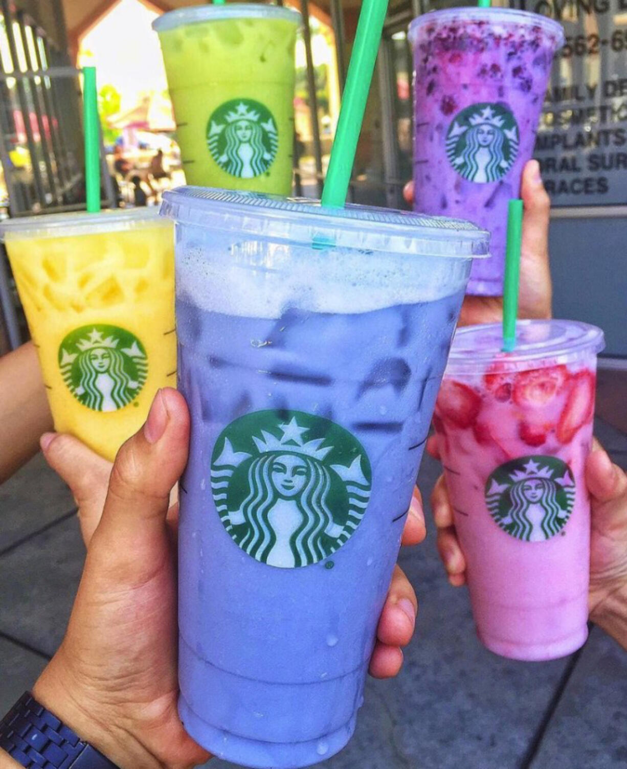 Starbucks&#039; &quot;secret menu&quot; drinks that are popular this summer include the so-called &quot;rainbow drinks.&quot; (Courtesy of Starbucks)