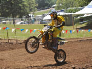 Antonio Atiyoot, a 13-year-old from Thailand, races in a 85cc motocross race Thursday at Washougal Motocross Park.