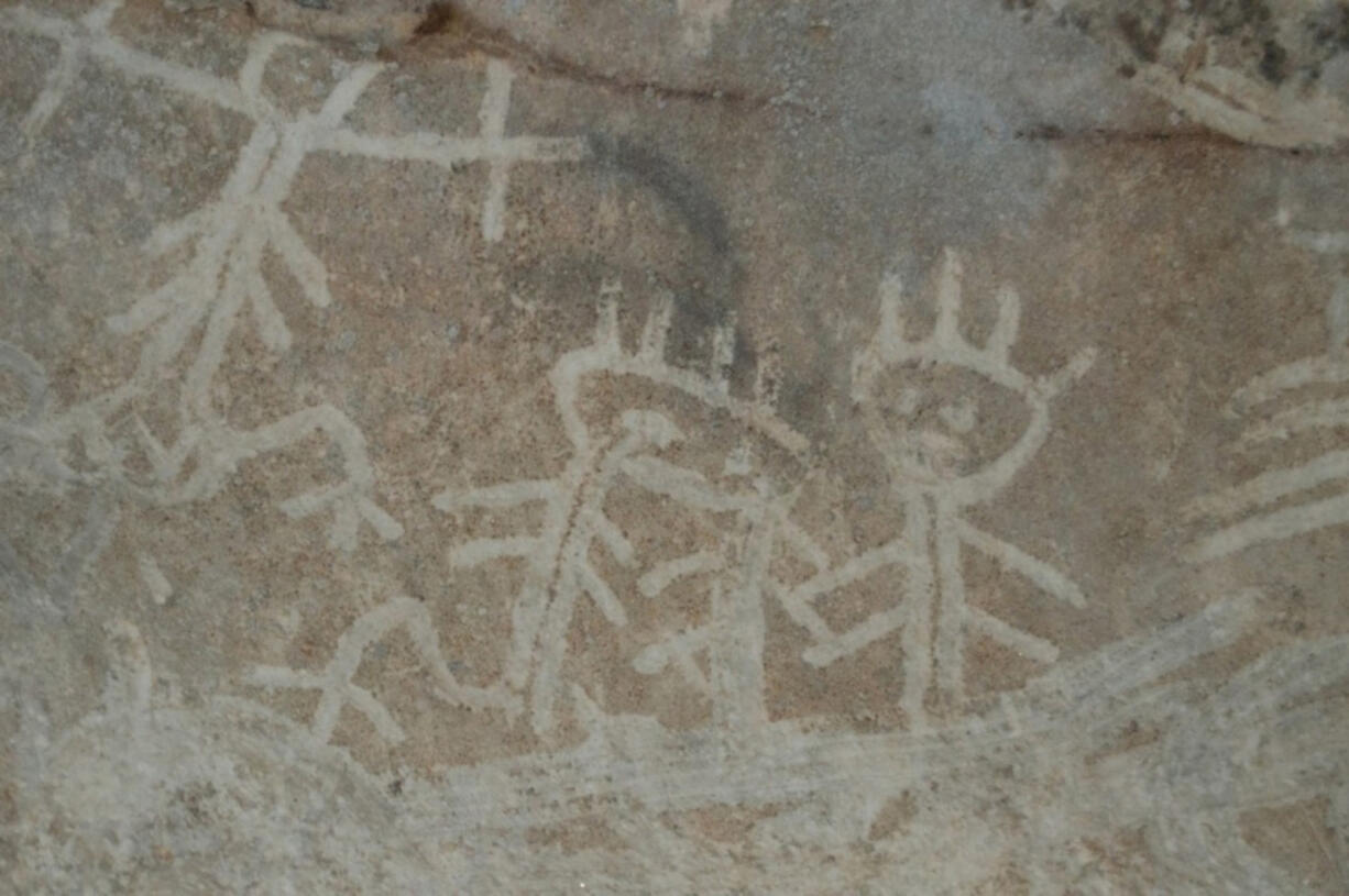 Carved into the limestone rock in a cave in Mona are religious motifs, where both the spiritual beliefs of the native islanders and Christianity, as practiced by 16th-century Spaniards, seem to coexist.