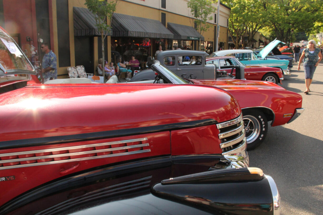 About 1,500 visitors turned up to look at vintage cars and enjoy the street fair at the seventh Annual Downtown Camas Car Show and Rock N Roll Night in July 2012.