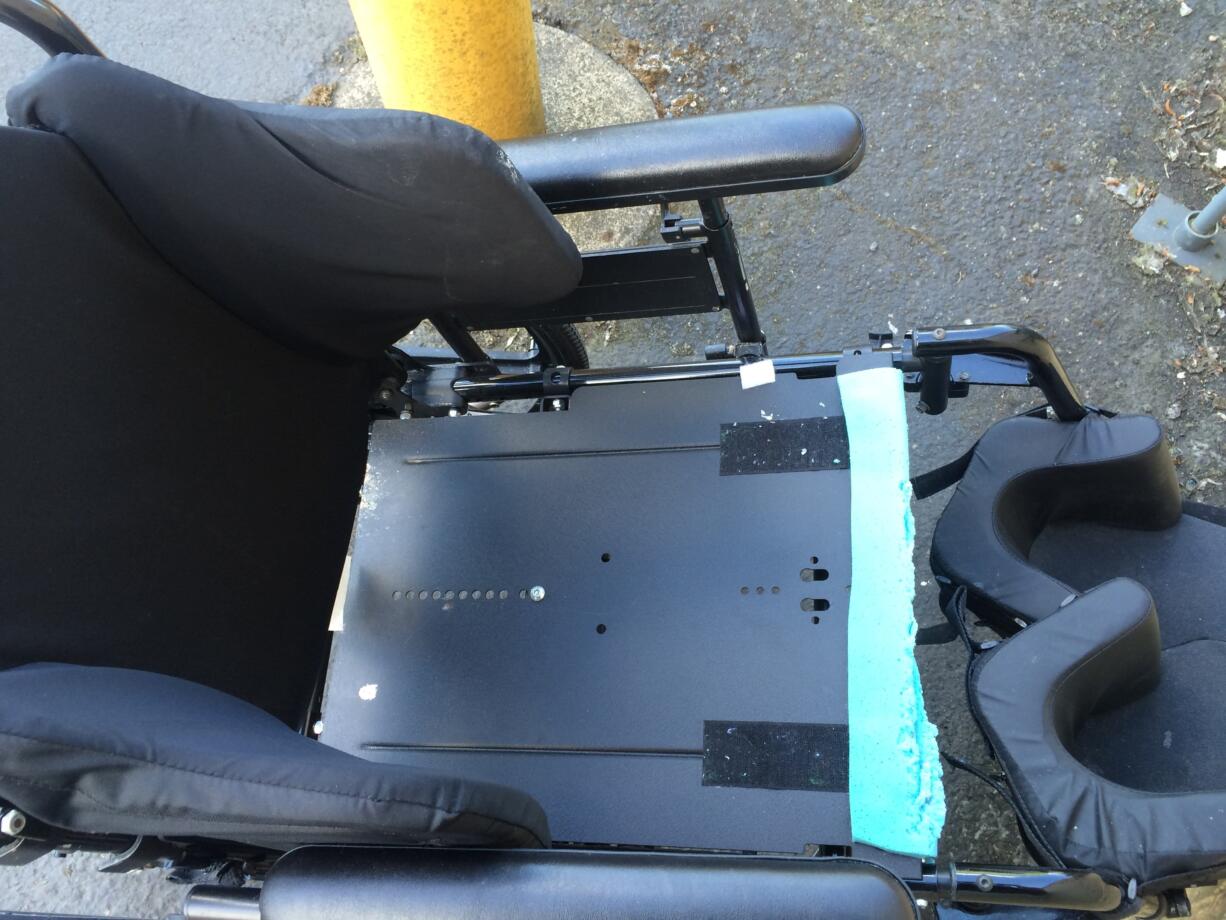 The Vancouver Police Department is trying to find the owner of this wheelchair, which was left int the lobby of a Vancouver Wal-Mart in late June.