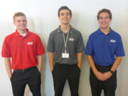 Washougal: Incoming Washougal High School seniors Rory Csanky, from left, Mitchell Leon and Matt Hickey, who graduated from the Washington Aerospace Scholars program on July 16.