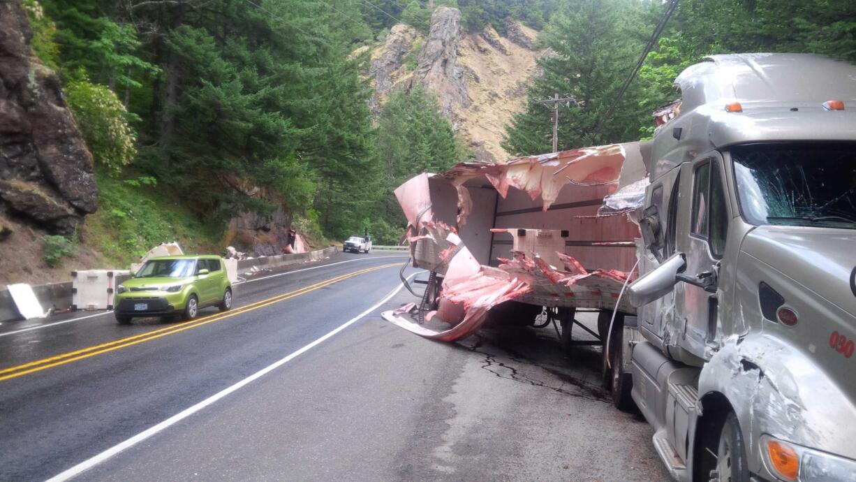 About 3,000-4,000 gallons of pomegranate juice spilled on Highway 14 east of Stevenson Friday afternoon. No injures were reported.