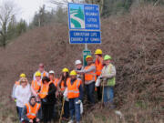 A group of volunteers from Christian Life Church participate in the Washington State Department of Transportation&#039;s Adopt-a-Highway program every three months by cleaning up a segment of state Highway 14.