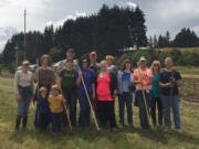 Volunteers from the Washington State Department of Transportation at the 78th Street Heritage Farm, where they harvested vegetables for the Clark County Food Bank.