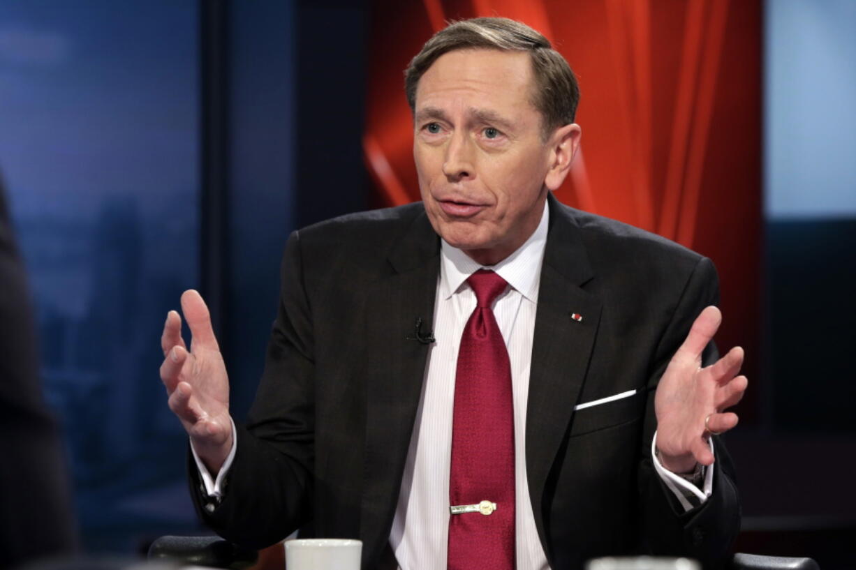 Former CIA Director and retired Gen. David Petraeus is interviewed on the Fox Business Network in March in New York.