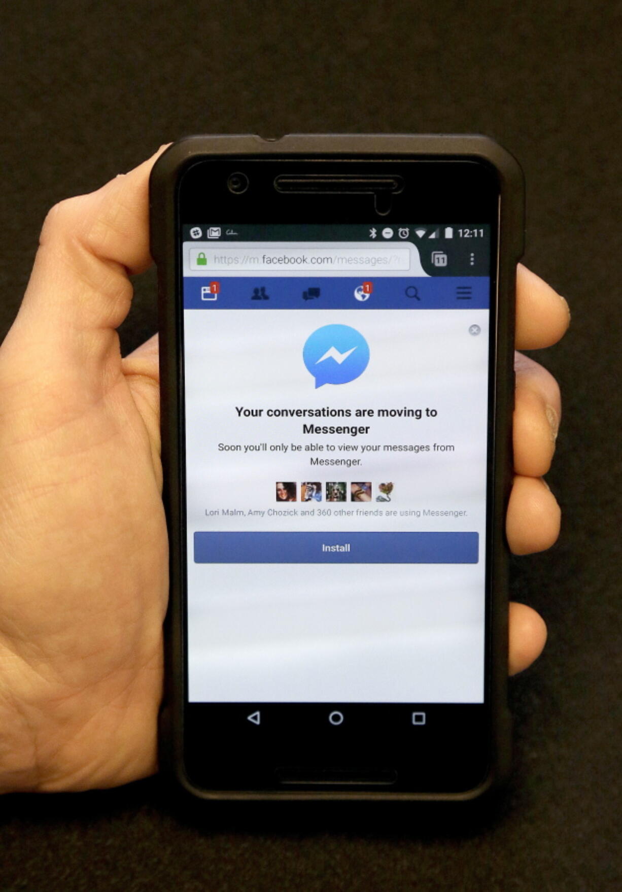 Facebook is pushing more people to install its Messenger app by blocking people who want to send and receive messages via its mobile website instead of the app.