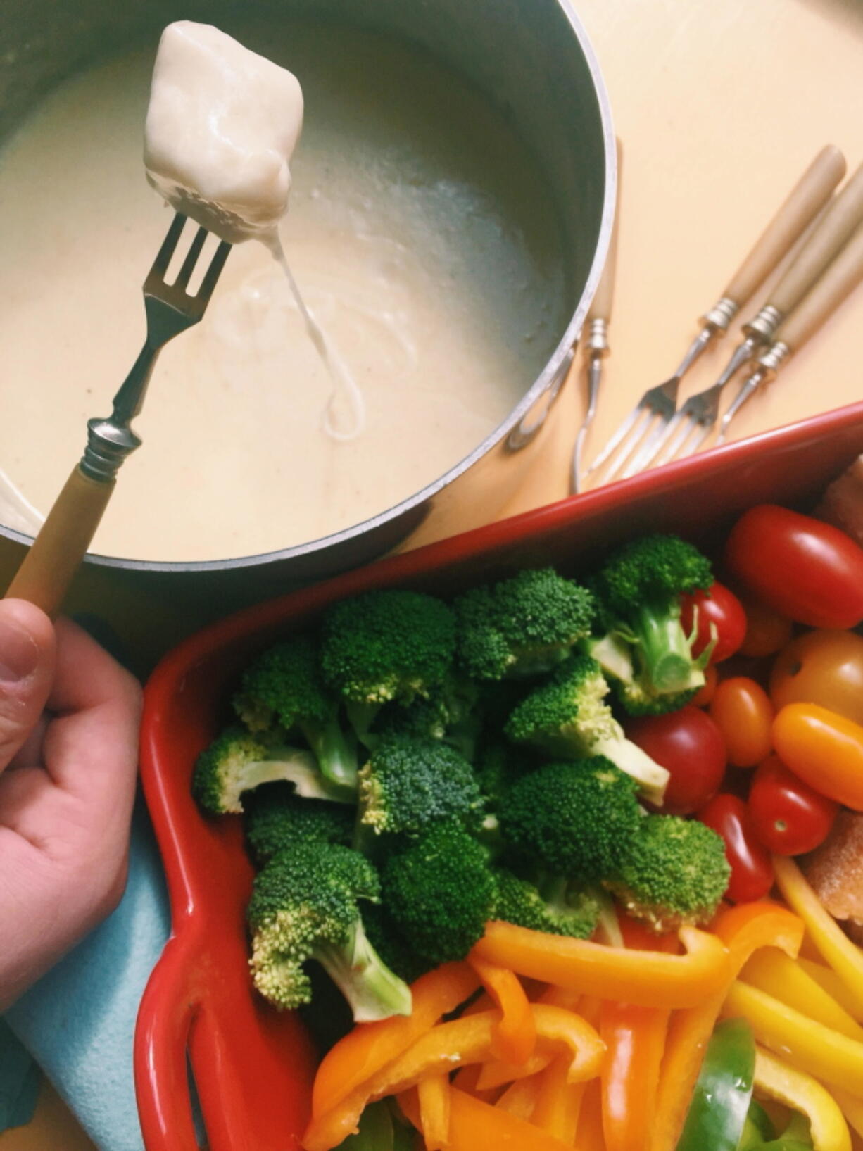 Classic Swiss fondue.