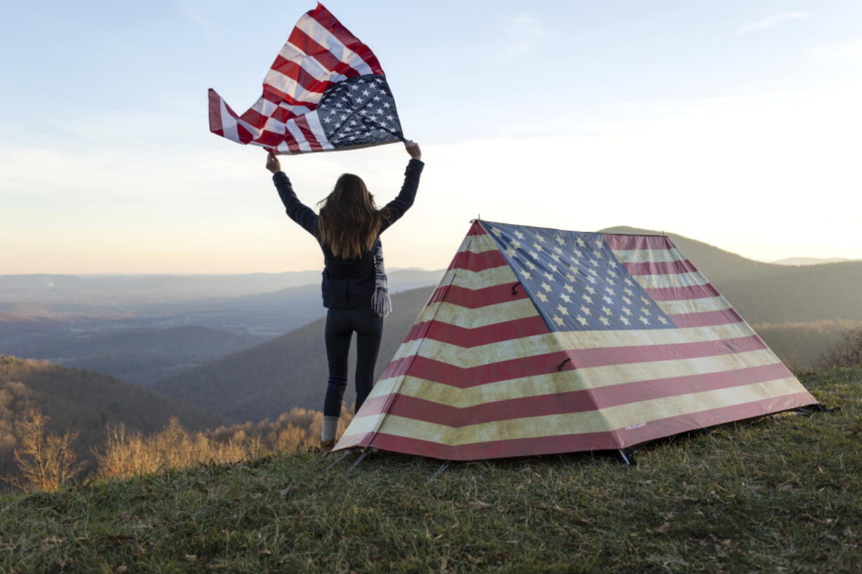 Field Candy offers flag-themed tents including the American flag tent pictured.