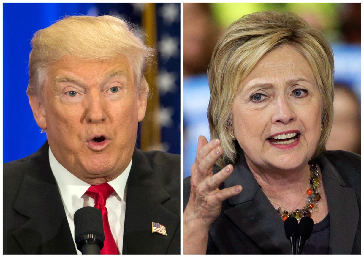 U.S. presidential candidates Donald Trump, left, and Hillary Clinton.